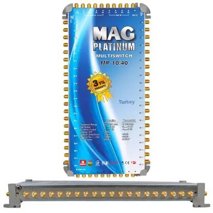 MAG Platinum MP 10/40 Multiswitch - 10 Giriş 40 Çıkışlı Merkezi Uydu Santrali Hybrid 4K ve 3D Destekli resmi