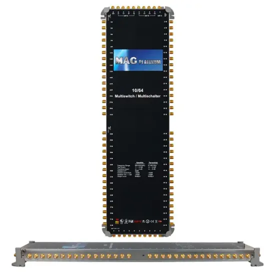 MAG Platinum MP 10/64 Multiswitch - 10 Giriş 64 Çıkışlı Merkezi Uydu Santrali Hybrid 4K ve 3D Destekli resmi