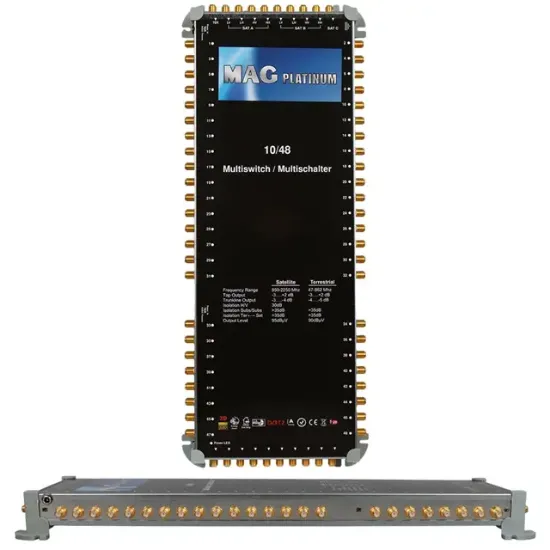 MAG Platinum MP 10/48 Multiswitch - 10 Giriş 48 Çıkışlı Merkezi Uydu Santrali Hybrid 4K ve 3D Destekli resmi