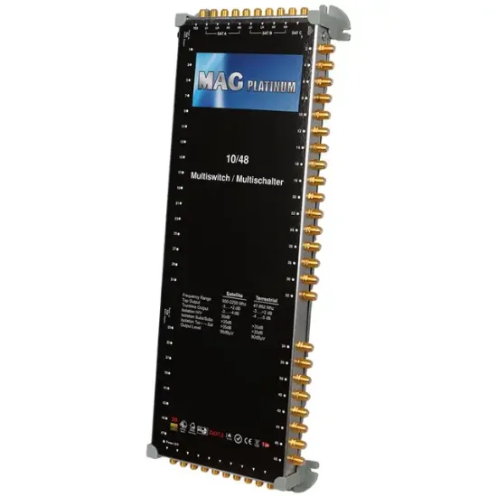 MAG Platinum MP 10/48 Multiswitch - 10 Giriş 48 Çıkışlı Merkezi Uydu Santrali Hybrid 4K ve 3D Destekli resmi