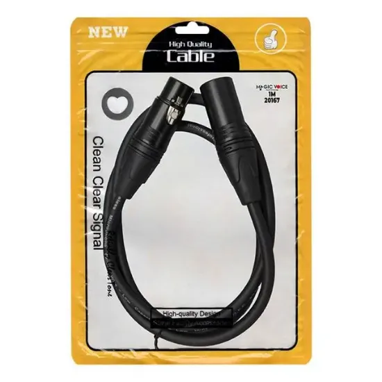 MagicVoice LD381 1 Metre Canon XLR Dişi - Canon XLR Erkek Stereo Plastik Jak Mikrofon Ses Kablosu resmi
