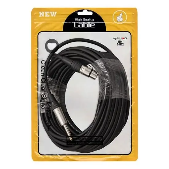MagicVoice LD379B 15 Metre Canon XLR Dişi - 6.35mm Mono Erkek Metal Jak Mikrofon Ses Kablosu resmi