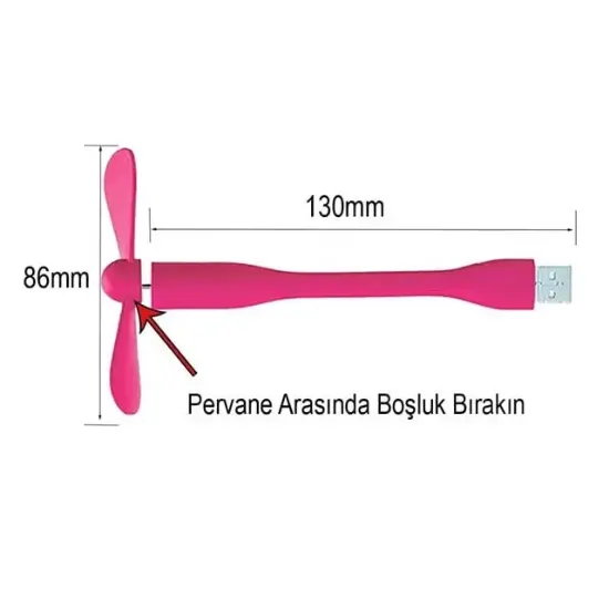 PowerMaster PM-20579 Taşınabilir Esnek USB Mini Fan Vantilatör (PowerBank - Laptop) resmi