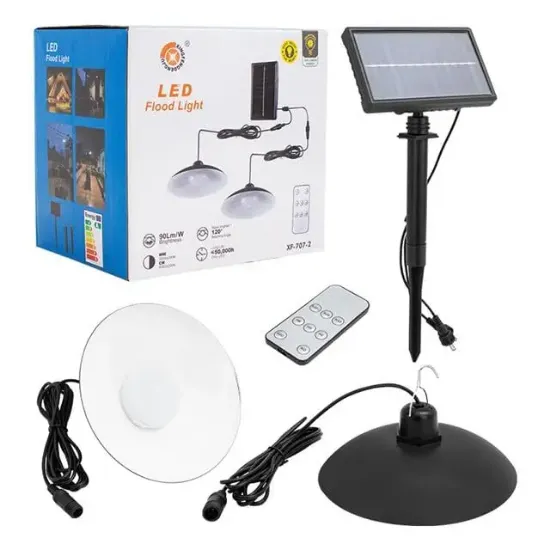 Powermaster XF-707-2 Kumandalı Solarlı 2 Lambalı Projektör resmi