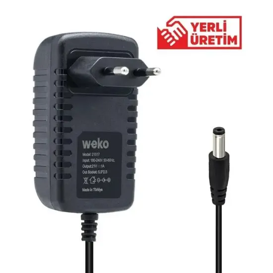 Weko 21 Volt - 1 Amper 5.5*2.5 Uçlu Priz Tipi Adaptör resmi