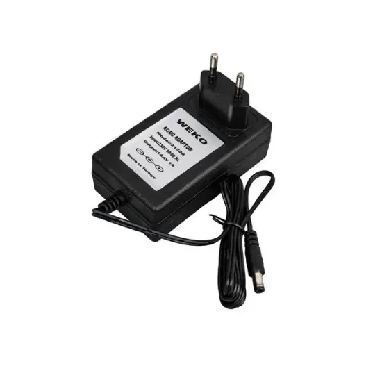 Weko 14.4 Volt - 1 Amper 5.5*2.5 Uçlu Plastik Işıklı Kasa Priz Tip Adaptör resmi
