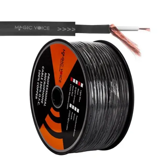 MagicVoice B96 Profesyonel Tek Damarlı Blendajlı Enstrüman Mikrofon Kablosu Mono 100 Metre (Siyah) resmi