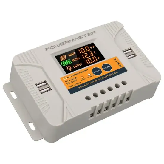Powermaster PM-40A 12V-24V 40 Amper 4 USB Çıkışlı Dijital Ekranlı Solar Şarj Regülatörü resmi