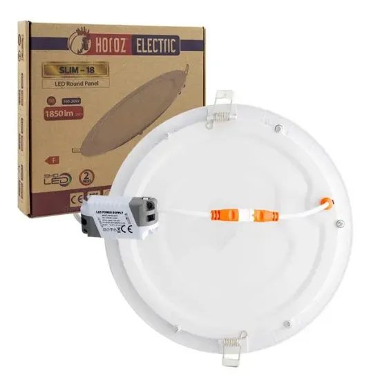 Horoz Slim-18 6400K 18w Beyaz SMD Sıva Altı Panel Led 2'li Paket resmi