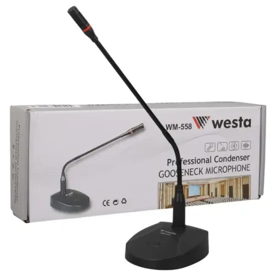 Westa WM-558 Profesyonel Işıklı ve Melodili Masaüstü Condenser Konferans Mikrofonu resmi