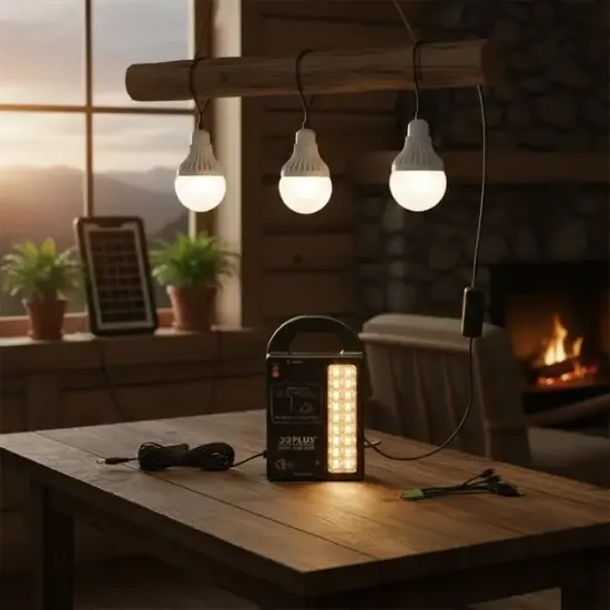 PowerMaster GD-999 Güneş Enerjili Solar Aydınlatma Sistemi 3 Ampullü Powerbank Özellikli Taşınabilir Kamp Seti resmi