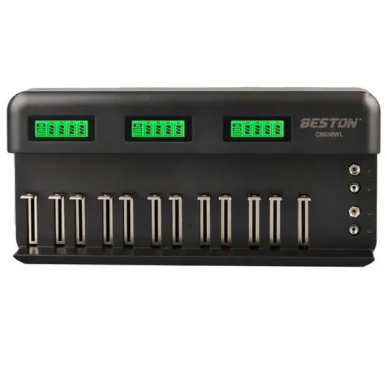 Beston C9036wl AA/AAA/9v/C Boy/Dboy/Ni-Mh/Ni-Cd/9v/Lityum Pil Lcd Ekranlı Hızlı Şarj Cihazı resmi