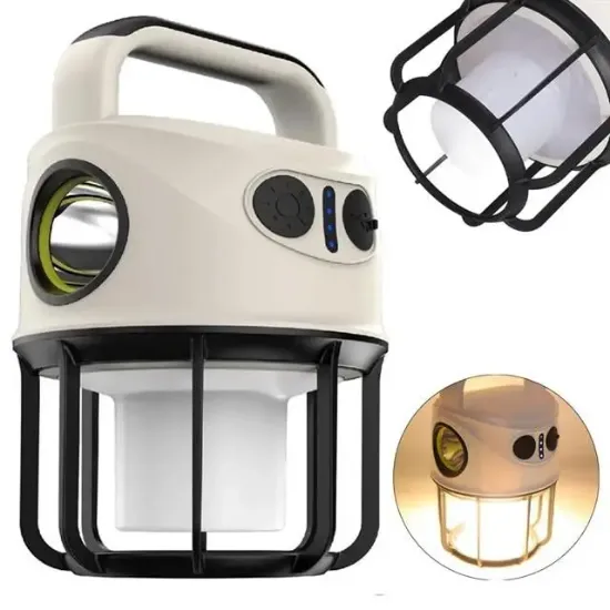 Powermaster CH-22025 Çift Işıklı Kamp Lambası El Feneri PowerBank Özellikli (Gün Işığı - Beyaz) resmi