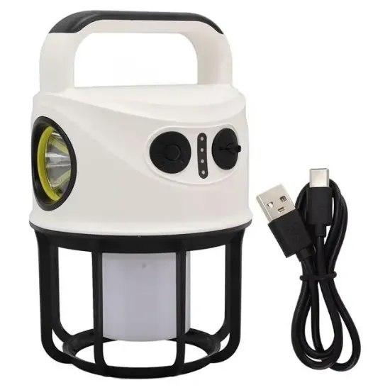 Powermaster CH-22025 Çift Işıklı Kamp Lambası El Feneri PowerBank Özellikli (Gün Işığı - Beyaz) resmi