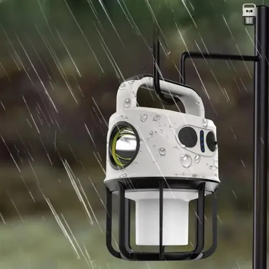 Powermaster CH-22025 Çift Işıklı Kamp Lambası El Feneri PowerBank Özellikli (Gün Işığı - Beyaz) resmi