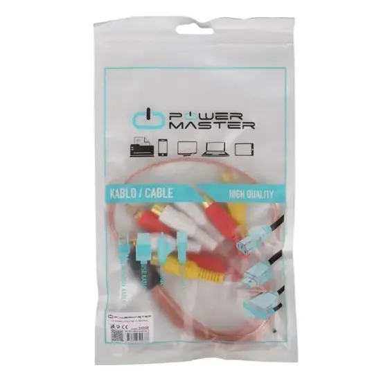 Powermaster PM-24208 2 RCA Erkek - 6 RCA Dişi Ses Çoklayıcı Kablo 40cm Zırhlı Dağıtıcı resmi