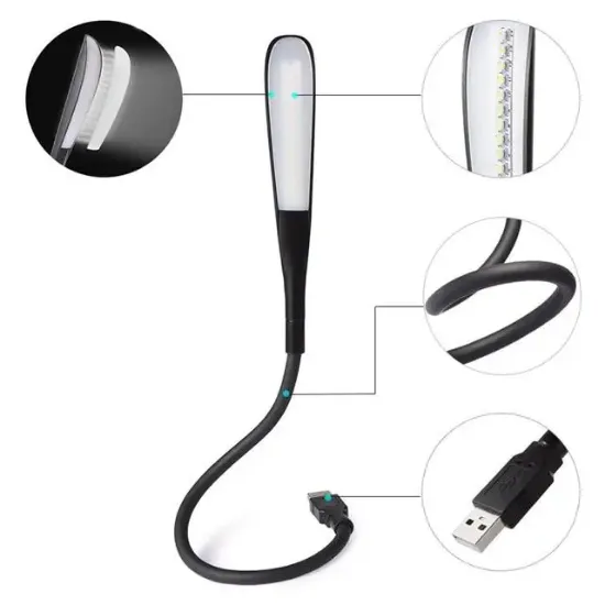 PowerMaster PM-24561 14 Ledli Siyah Esnek Usb Led Lamba resmi