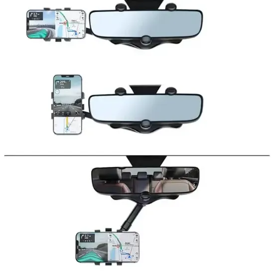 PowerMaster PM-25159 Araç İçi Dikiz Aynası Telefon Tutucu 360 Derece Ayarlanabilen resmi