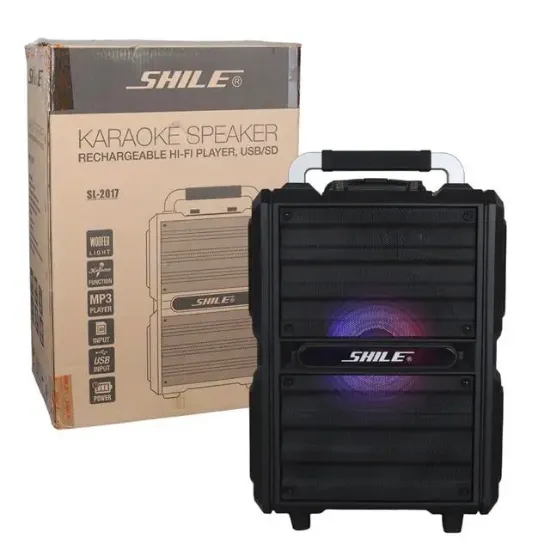 Shile SL-2017 50 Watt Taşınabilir Seyyar Aktif Amfi Hoparlör Kablosuz EL + Yaka Mikrofonlu USB+SD+BT Kumandalı resmi