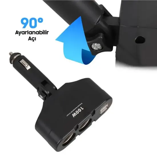 Olesson 1652 12-24V Çift USB Girişli 100W 2'li Araç Çakmak Çoklayıcı resmi