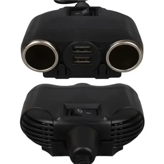 Olesson 1630 12-24V Çift USB Girişli 120W 80cm Kablolu 2'LI Araç Çakmak Çoklayıcı resmi