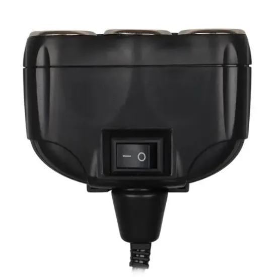 Olesson 1634 12-24V Tek USB Girişli 120W 80cm Kablolu Dijital Voltaj Ekranlı 3'lü Araç Çakmak Çoklayıcı resmi