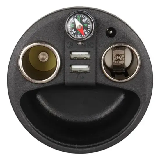 Olesson 1640 12-24V Çift USB Girişli 120W 80cm Kablolu Dijital Voltaj Ekranlı 2'li Araç Çakmak Çoklayıcı resmi