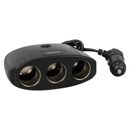 Olesson 1635 12-24V Çift USB Girişli 100W 70 CM Kablolu 3'LÜ Araç Çakmak Çoklayıcı 100x66x40mm resmi