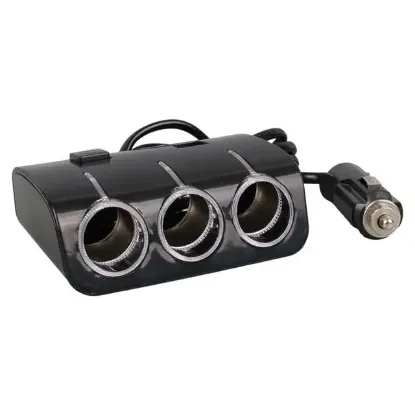Olesson 1506 12-24V Çift USB Girişli 120W 80 CM Kablolu 3'LÜ Araç Çakmak Çoklayıcı resmi