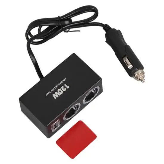 Olesson 1522 12-24V Tek USB Girişli 120W 80cm Kablolu 2'li Araç Çakmak Çoklayıcı resmi
