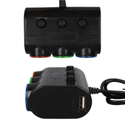 Olesson 1523 12-24V Çift USB Girişli 120W 80cm Kablolu 3'LÜ Araç Çakmak Çoklayıcı resmi