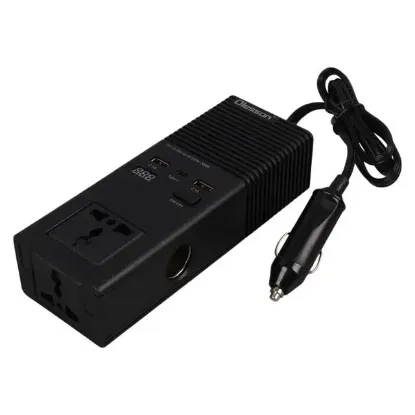 Olesson 1665 DC 12-24V 200W Oto Araç Power İnverter Ek Çakmak Girişi - TYPE-C - Çift USB - 220V Üniversal Priz resmi
