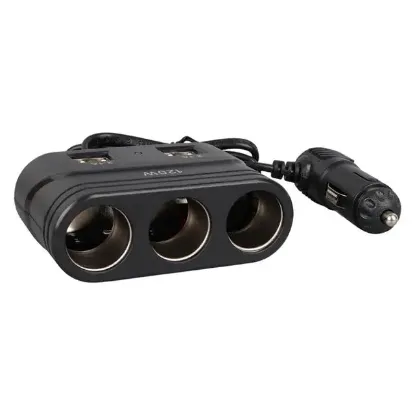 Olesson 1678 12-24V 4 USB Girişli 120W 80cm Kablolu 3'lü Araç Çakmak Çoklayıcı resmi