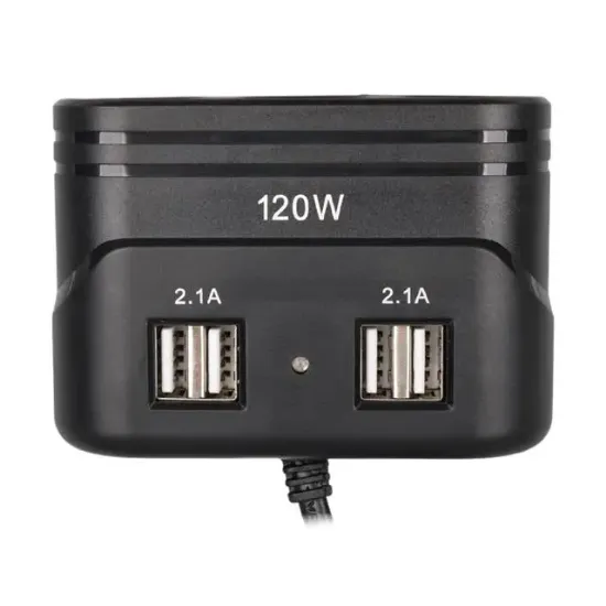 Olesson 1678 12-24V 4 USB Girişli 120W 80cm Kablolu 3'lü Araç Çakmak Çoklayıcı resmi