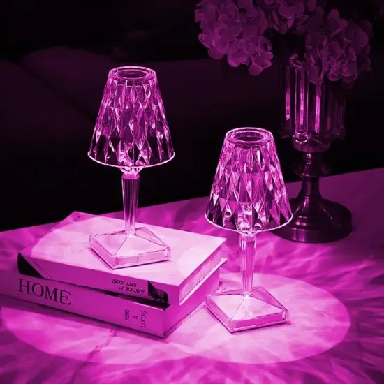 PowerMaster HA-1638 Dekoratif RGB LED'li Ambiyans Masa Gece Lambası Şarjlı Dokunmatik Tuşlu resmi