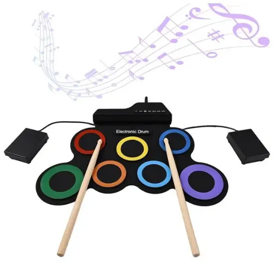 Magicvoice G3002R 7 Ped Gökkuşağı Renkli Elektronik Roll Up Davul Kiti resmi