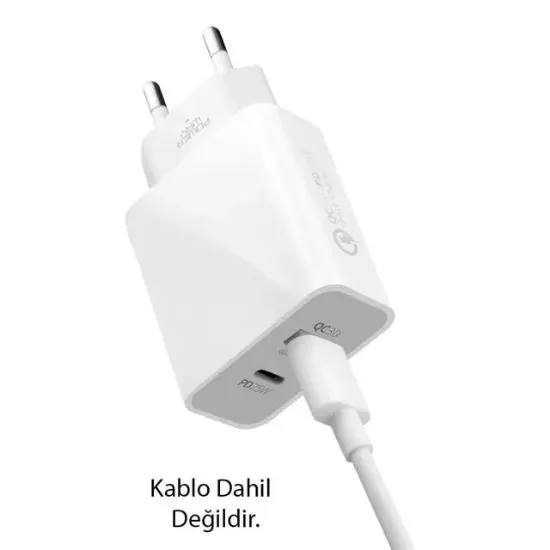 Powerway HW25 Usb 3.0 / Type-C 25W 3.0 A Hızlı Şarj Aleti Başlığı PD25W resmi