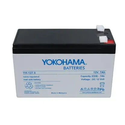 Yokohama YH-127.0 12 Volt 7 Amper Akü (150x65x90 mm) resmi