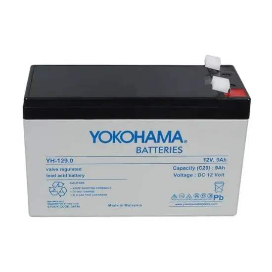 Yokohama YH-129.0 12 Volt - 9 Amper Akü (150x65x90 mm) resmi