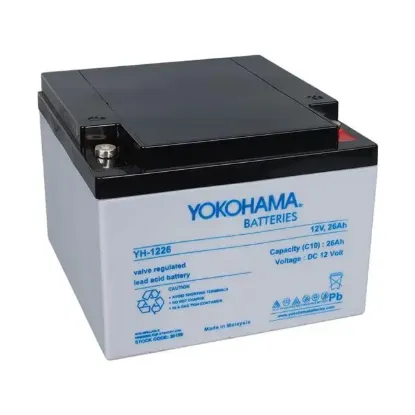 Yokohama YH-122.6 12 Volt  26 Amper Akü (165x176x125 mm) resmi