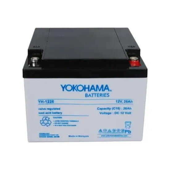 Yokohama YH-122.6 12 Volt  26 Amper Akü (165x176x125 mm) resmi