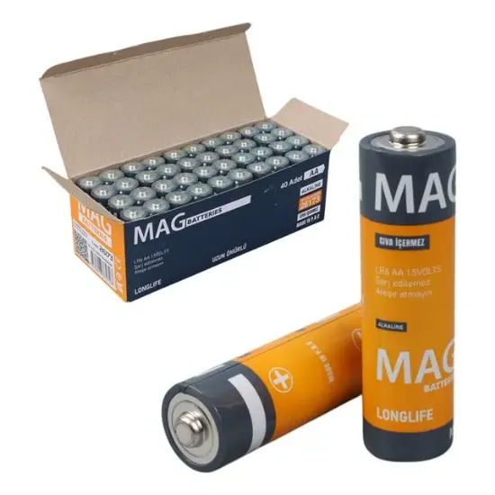 Mag Batteries MG-26173 Alkalin AA 40'lı Paket Kalem Pil (AA,LR6, AM-3)  resmi
