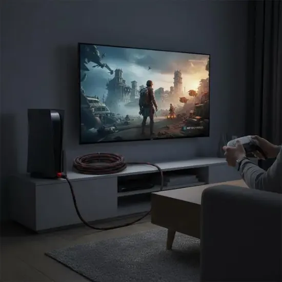 Powermaster PM-3202 5 Metre Yüksek Hızlı 1.4V HDMI Kablosu 1080p-4K-3D Dayanıklı Örgülü Dış Kılıf resmi