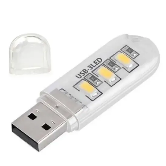 Powermaster PM-34390 Flash Bellek Görünümlü Taşınabilir 3 Led Beyaz Işık Usb Gece Lambası resmi