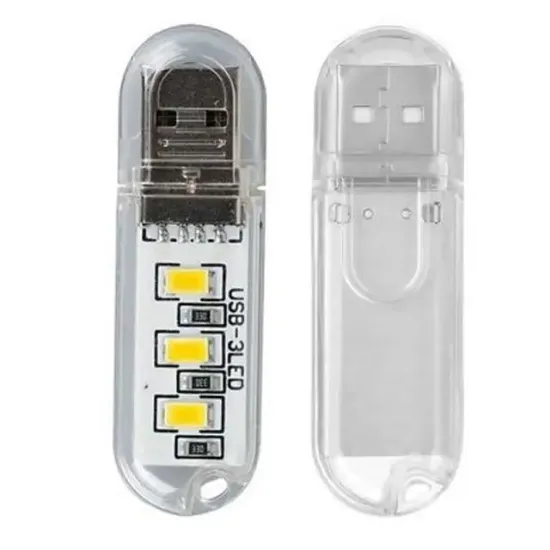 Powermaster PM-34390 Flash Bellek Görünümlü Taşınabilir 3 Led Beyaz Işık Usb Gece Lambası resmi
