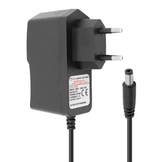 Powermaster PM-5401 8.4 Volt 1 Amper Lityum Pil Şarj Cihazı Adaptörü (5.5x2.5 Uç) resmi