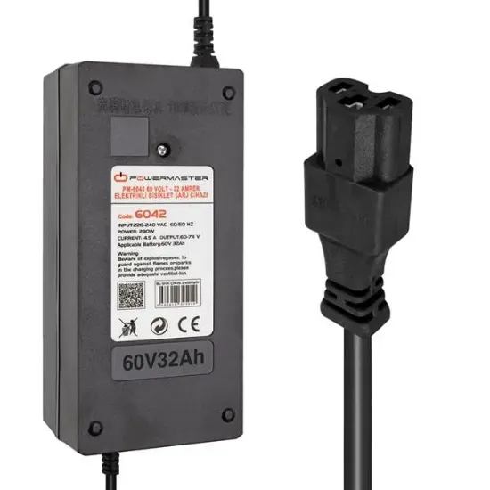 Powermaster PM-6042 60 Volt - 32 Amper Elektrikli Bisiklet Şarj Cihazı resmi