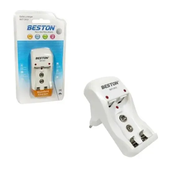 Beston BST-C812 2 x AA-AAA * 1 x 9 Volt Pil Şarj Cihazı resmi