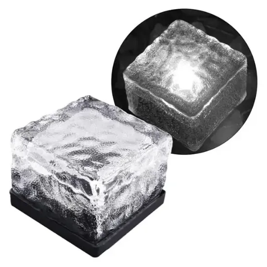 PowerMaster PM-21645 Solar Beyaz Ledli Tuğla Görünümlü Bahçe Dekorasyon Aydınlatma resmi