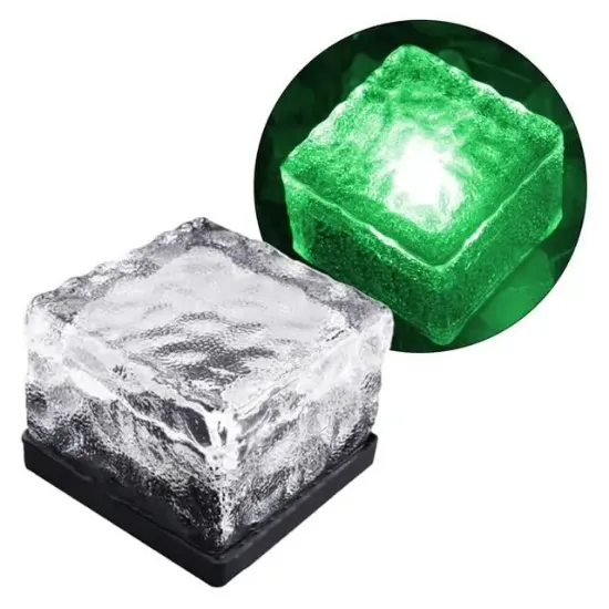 PowerMaster PM-21648 Solar Yeşil Ledli Tuğla Görünümlü Bahçe Dekorasyon Aydınlatma resmi